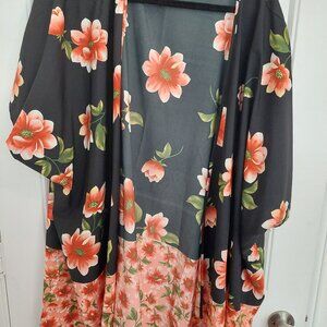 Black and orange kimono